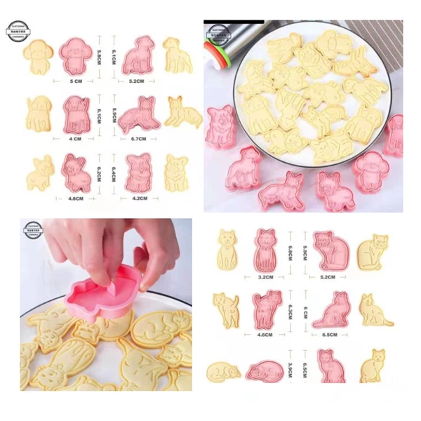 3D ANIMAL COOKIES MOLD / COOKIE CUTTER DOG / COOKIE CUTTER CAT