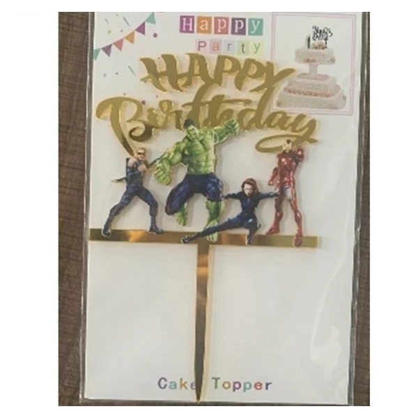 Cake Topper Dekorasi Kue Ulang Tahun Ultah Tart Happy Birthday Avenger