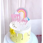 Cake Topper Dekorasi Kue Ulang Tahun Ultah Tart Happy Birthday Rainbow 1