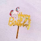 Cake Topper Dekorasi Kue Ulang Tahun Ultah Tart Happy Birthday Unicorn 1