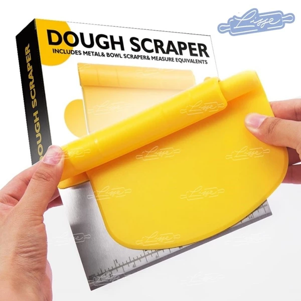 Dough Scrapper 2 in 1 Silicone Stainless Steel